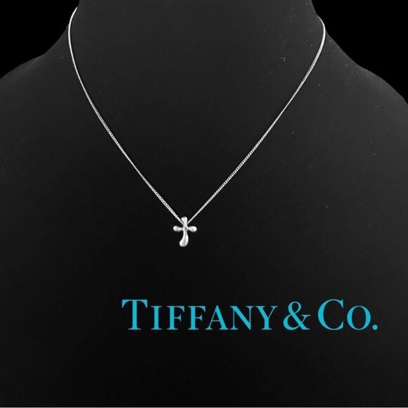 AuthTiffany & Co. cross necklace .925 with Tiffany & co. Pouch - Picture 1 of 4